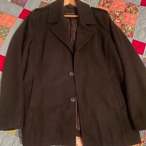 Beautiful Structure Black Pea Coat
